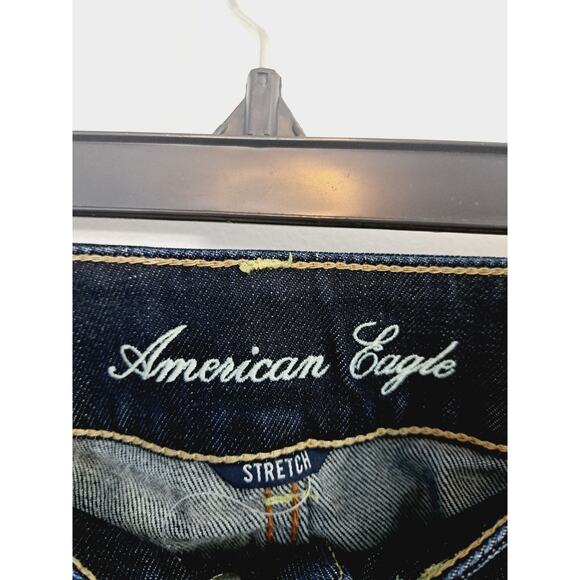 American Eagle Stretch Dark Wash Artist Low Rise Capri Length Jeans 0 - Picture 2 of 4